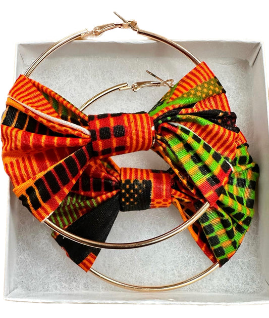 Ankara Bow Tie Earrings 06