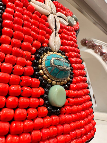 Tribal Cowrie Beaded Jewelry Set